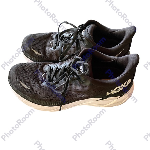 Hoka One Mens Clifton 8 Black White-Size‎ 8.5 - Picture 3 of 6